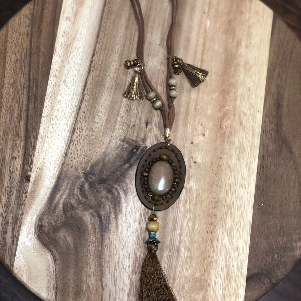Brown statement necklace